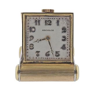 Kreisler Vintage 14k Gold Travel Clock 