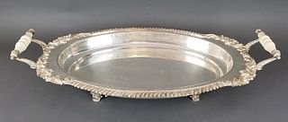 19th C. Silverplated Handled Serving Tray