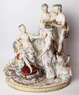 Large German Porcelain Figural Group