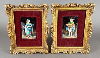 Pair of Framed Limoges Plaques