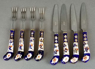 Sheffield Stainless Steel and Porcelain Set of Forks &