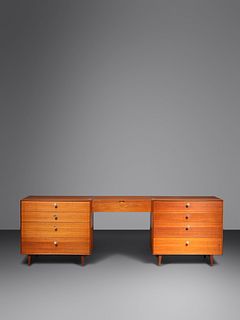 George Nelson & Associates
(American, 1908-1986)
Pair of Thin Edge Cabinets,with center vanityHerman Miller, USA