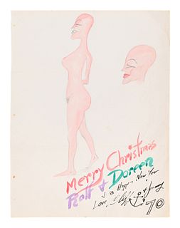 HC Westermann
(American, 1922-1981)
Untitled (Merry Christmas Rolf + Doreen), 1970