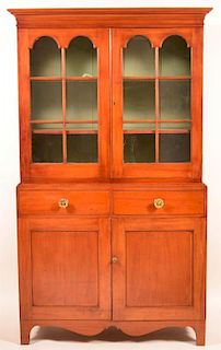 Pennsylvania Federal Cherry Two Part Cupboard.