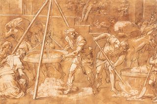 Italian school; XVIII century.
"Labors of tillage".
Drawing on paper.