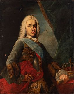 Spanish school; mid-eighteenth century.
"Portrait of Carlos VII King of Naples, future Charles III of Spain".
Oil on canvas.