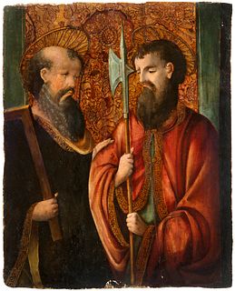ALONSO GALLEGO (Medina del Campo, Valladolid, ca. 1475 - Nájera, La Rioja, ca. 1548).
"St. Thomas and St. Jude Thaddeus".
Oil on panel.