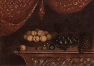 Northern Italian school; second half of the seventeenth century.
"Still life of apricots, figs and grapes".
Oil on canvas.