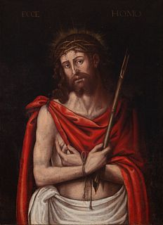 Valencian School of the first half of the XVI century.
"Ecce homo".
Oil on canvas attached to board.