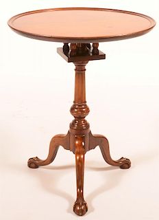 PA Chippendale Walnut Tilt Top Candle stand.