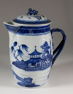 Canton Blue and White Cider Pitcher, circa 1820