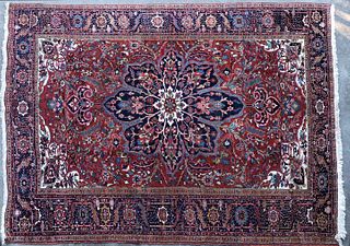 Hand Knotted Persian Heriz Wool Carpet