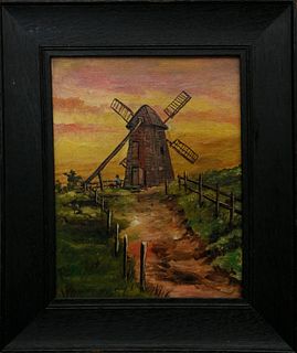 James Walter Folger Oil on Canvas "The Old Mill - Nantucket"