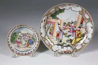Chinese Export Rockefeller Porcelain Dish, circa 1760-70