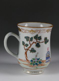 Chinese Export European Subject Porcelain Tankard, mid 19th Century