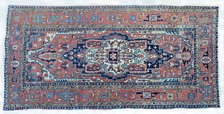 Antique Hand Knotted Wool Heriz Carpet, circa 1920s