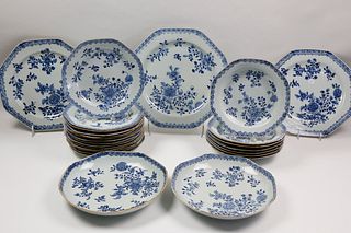Chinese Export Porcelain Partial Dinner Service, 18th Century