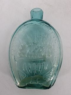 Antique Lancaster Glass Works Aquamarine Flask