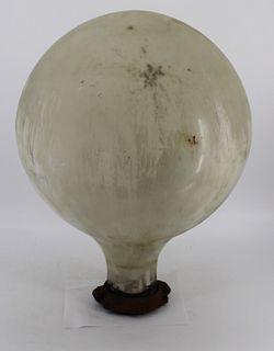Vintage & Large Glass Bulb Form Shade / Lamp