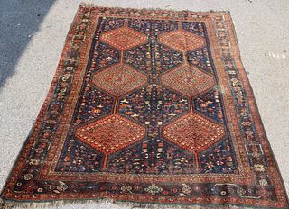 Vintage And Finely Hand Woven Kazak Style Carpet.