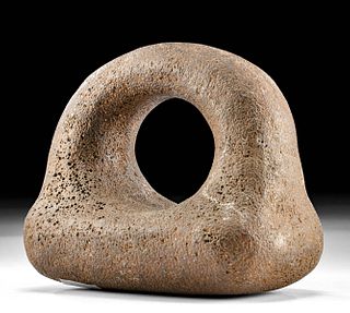 Rare Pre-Contact Hawaiian Stone Ring Poi Pounder
