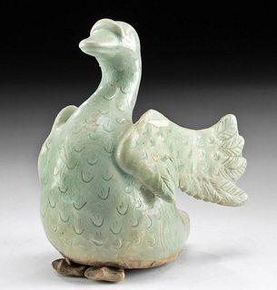 Thai Sukhothai Celadon Pottery Goose, ex-Museum