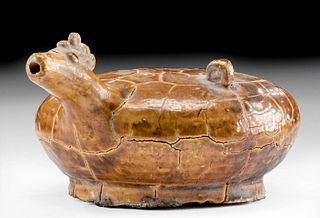 14th C. Sukhothai Pottery Serpent Vessel, ex-Museum