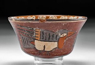 Fine Nazca Polychrome Bowl w/ Hummingbirds, ex-Museum
