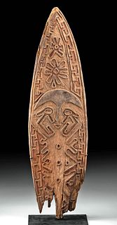 19th C. Papua New Guinea Polychrome Wood Gope Board