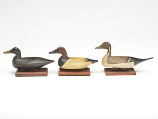 Three miniatures on wooden bases, Robert McGaw, Havre de Grace, Maryland.