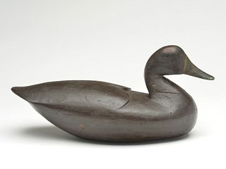 Extremely rare black duck, Willie or Johnny Wessel, Modesttown, Virginia, 1st quarter 20th century.
