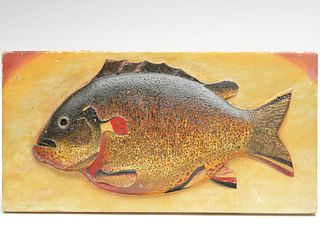 Important sunfish plaque, Oscar Peterson, Cadillac, Michigan, 2nd quarter 20th century.