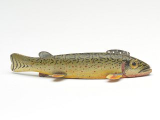 Carved eye brook trout, Oscar Peterson, Cadillac, Michigan, 1st quarter 20th century.