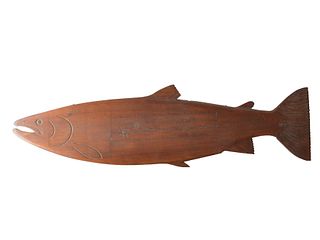 Carved trophy fish, Atlantic Salmon.