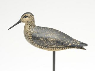 Exceptional dowitcher in resting pose, William Bowman, Lawrence, Long Island, New York, last quarter 19th century.
