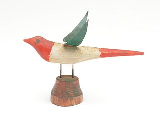 Rare folk art bird, Albert Zahn, Door County, Wisconsin, 1st half 20th century.