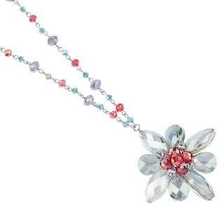 BUTLER AND WILSON - two necklaces. The first designed as a glass and freshwater cultured pearl flora