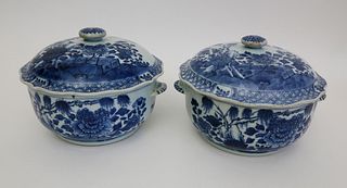 Pair of Chinese Export Circular Tureens with Covers, circa 1750