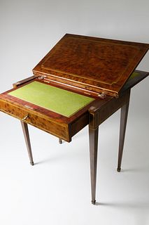 French Plum Pudding Mahogany Work Side Table, circa 1820