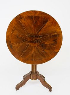 Charles X Brass-Mounted Mahogany and Rosewood Pedestal Table