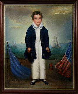 American Oil on Canvas "Portrait of a Boy", 19th Century