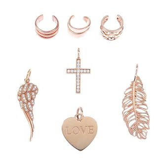 THOMAS SABO - seven items of gold plated jewellery. To include an angel wing pendant with synthetic