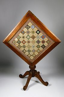Country Chippendale Tilt Top Chess Table, 19th Century