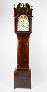 Federal Inlaid Mahogany Tall Case Clock, New Jersey, circa 1800