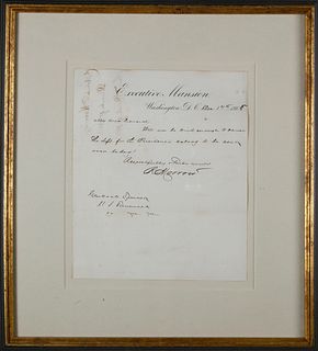 1868 Letter on Executive Mansion Letterhead To U.S. Treasurer Francis E. Spinner