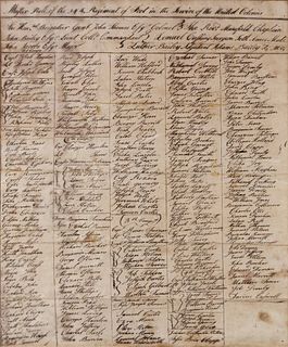 Important 1775 American Revolutionary War Massachusetts Muster Roll Document