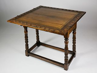 Jacobean Style Carved Oak Games Table, early 20th Century