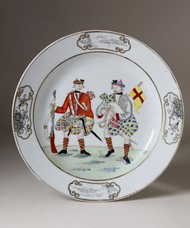 Chinese Porcelain Scotchman Plate, 20th Century