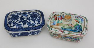 Two Various Chinese Export Porcelain Soap Dishes, 18th Century