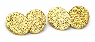 A pair of 18ct gold chain link cufflinks, by Barnet Henry Joseph,